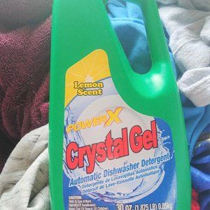 NEW 30 oz. Power X PowerX Automatic Dishwasher Crystal Gel Liquid Lemon Soap NIB